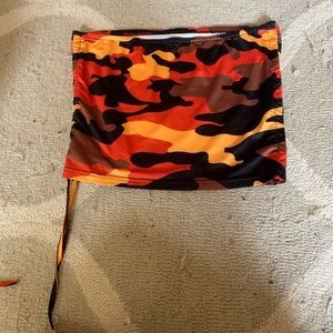 orange camo tube top